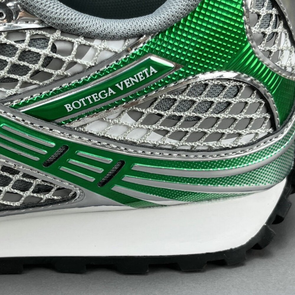 Bottega Veneta Orbit Sneaker lace-up Silver&Green - Picture 6 of 13